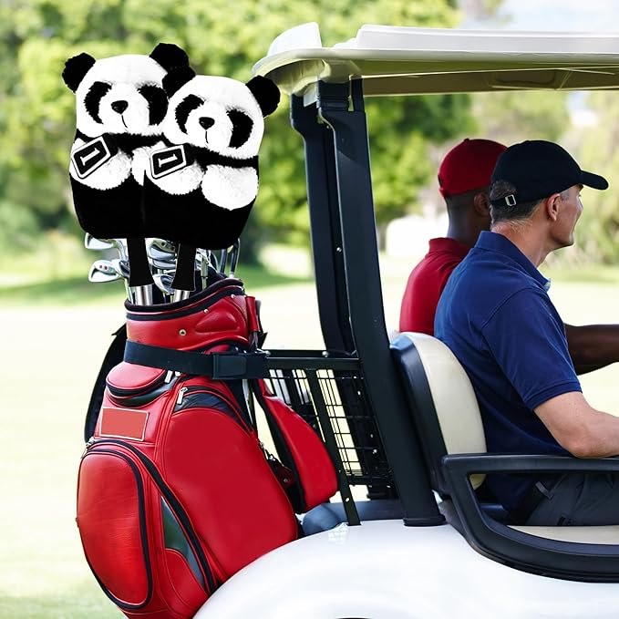 Panda Golf Driver Head Cover - Funny Golf Head Covers for Men & Women, Plush Driver Headcover Fits Most Clubs - Cute Animal Golf Head Covers Protector, for Golfers