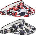 2 Pack Sun Visor Hats Women Men Clip On Wide Brim Visors Hat Outdoor Sports Golf Beach Travel Tennis Caps