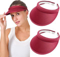 2 Pack Sun Visor Hats Women Men Clip On Wide Brim Visors Hat Outdoor Sports Golf Beach Travel Tennis Caps