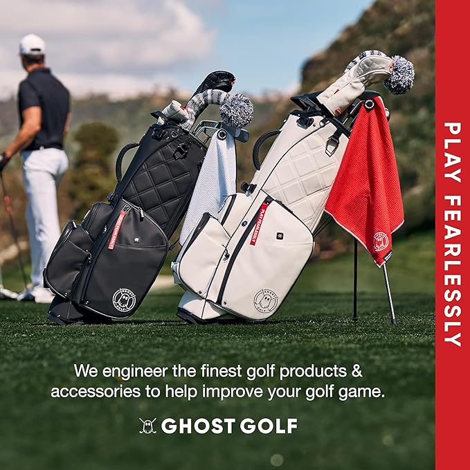 Ghost Golf Magnetic Towel (Greenside) - Premium Ultra-Absorbent Microfiber Golf Towel with Magnet for Golf Carts or Clubs - 18" x 18" Golfing Gear - Waffle Weave Pattern (Blue)