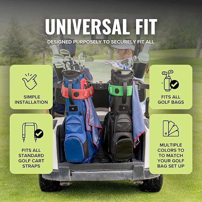 Stripebird - Premium Golf Cart Strap Sleeve Protector - Save Your Golf Bag from Golf Cart Straps - Includes Magnetic and Steel Plate for Magnetic Golf Accessories