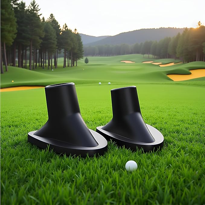 2 Pcs Black Golf Bag Stand Feet Replacement, Wear-Resistent Golf Bag Rubber Feet Replacement, Necessary Golf Club Bag Accessories Strong Grip, Easy to Install, Golf Club Bag Accessories