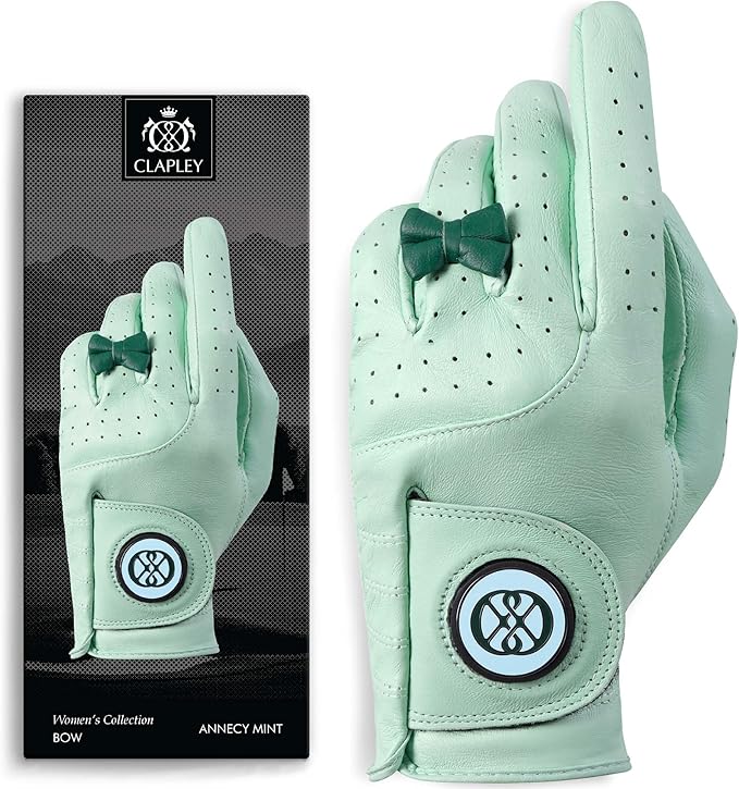 CLAPLEY Women’s Golf Glove – Premium Cabretta Leather with Magnetic Ball Marker, Breathable Design, Good Elasticity, Precious Gift for Golfers, Super Soft Feel, Left and Right Hand, Secure Fit