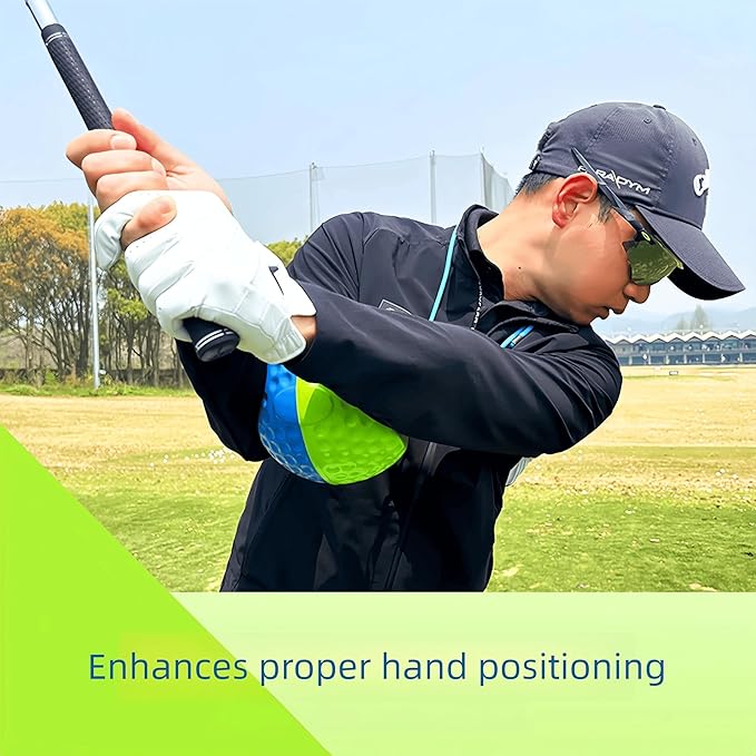 HERZ Dual-Color Golf Connection Ball |Golf Swing Trainer Fix Wrist Flip & Lower Body Sway, PU Golf Training Aid Adjustable Lanyard, Keep Lead Arm Dominant Through Impact