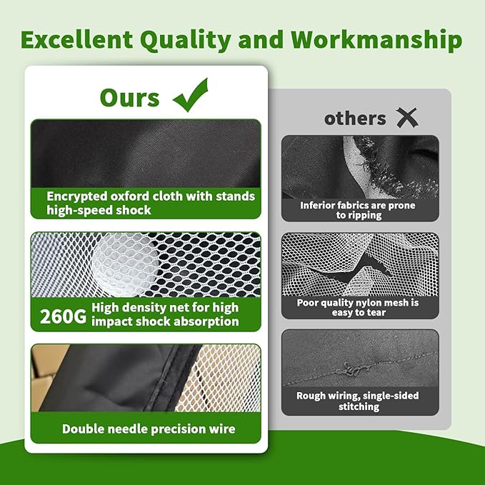 Golf Net Set with Tri-Turf Mat 10x7FT Golf Practice Net for Indoor Outdoor Training, Portable Golfs Accessories for Men, for Men & Lovers