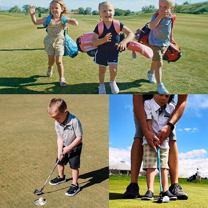 Shorties Golf - Kids Golf Club Set | Perfect for Toddler Golfers and Kids 34"-38" Tall | EasyCarry Stand Bag | Driver, 7-Iron, Putter, Headcover, and Rain Cover