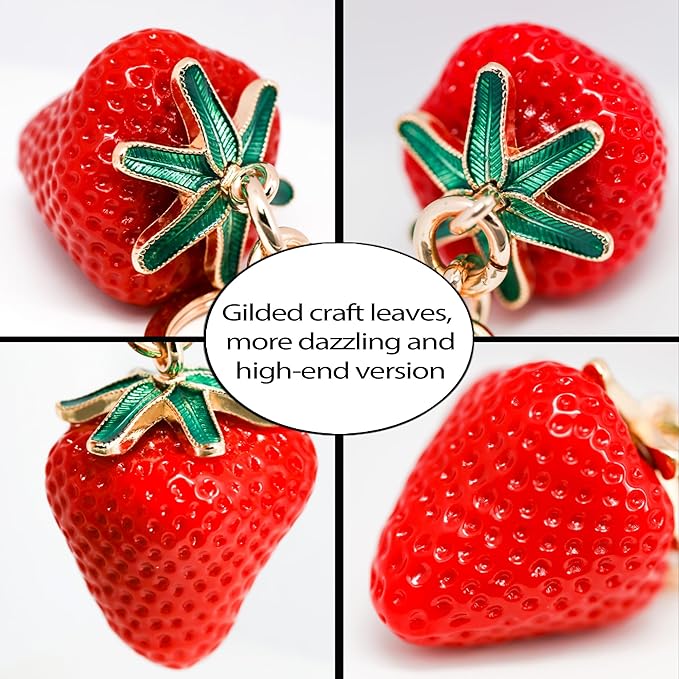 Cherry Bag Charm, Cute Strawberry Fruit Bags Charm Purse Charms Keychain Women Bag for Handbag
