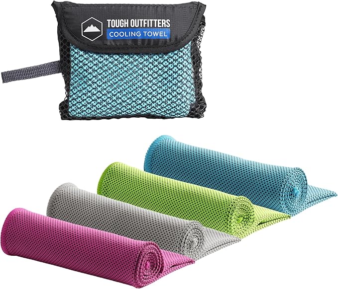 Tough Outdoors Cooling Towel - Cooling Towels for Neck & Face - Ice Wrap & Sweat Rag for Camping Gym Yoga & Sports - Workout Towel for Gym Sweat - Cool Towels for Extreme Heat