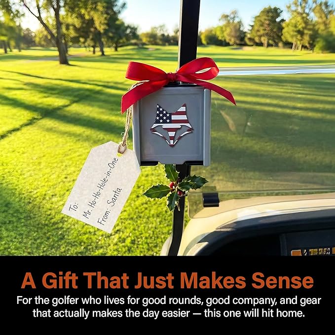 DESERT FOX GOLF Phone Caddy – Adjustable Golf Cart Phone Holder with Secure Strap for Hands-Free GPS & Golf Apps – Universal Fit