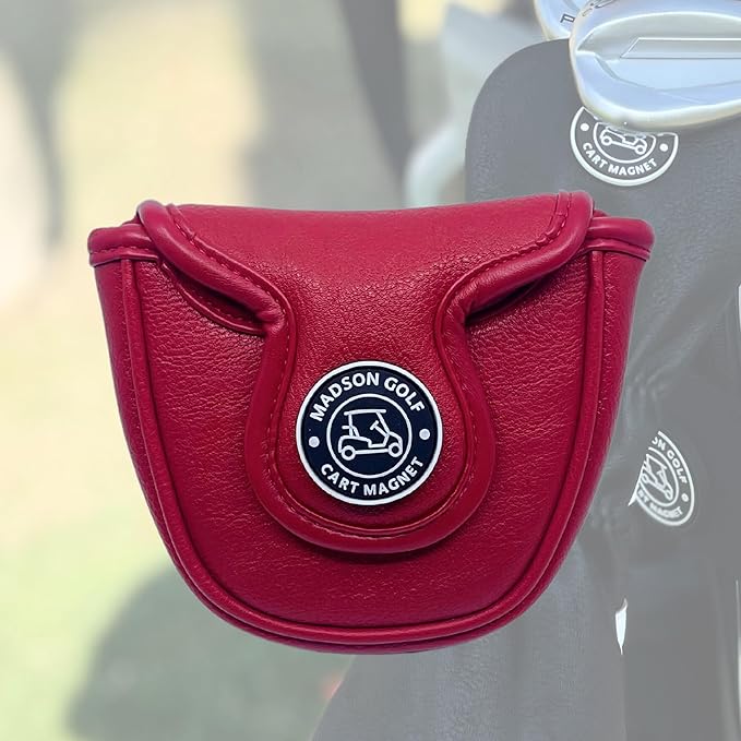 Classic Blade and Mallet Putter Headcovers with Madson Golf Cart Magnet for Secure Positioning and Quick Access, Protective PU Leather Head Covers, Magnetic Golf Accessories
