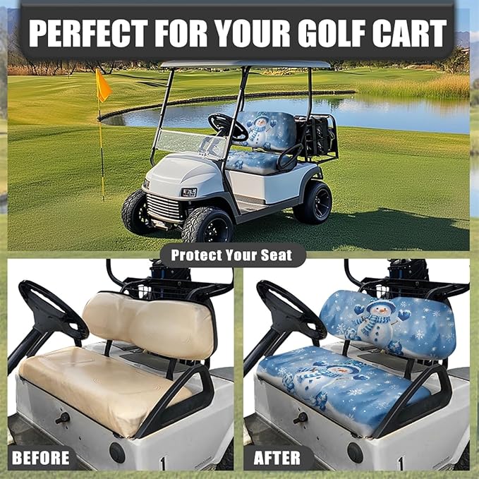 Fashion Print Golf Cart Seat Covers 2 Passenger Golf Cart Backrest Cover Golf Cart Seat Towel Gift for Friends