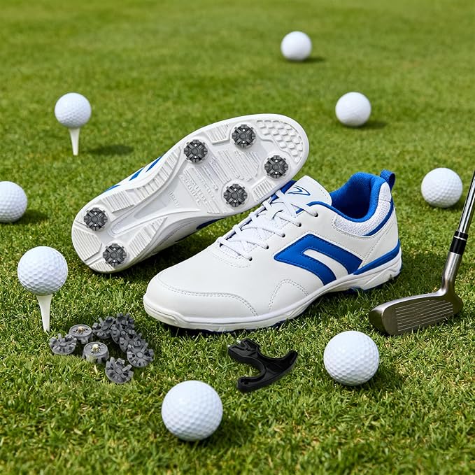 51 Piece Golf Spikes, Golf Cleats Replacement with Cleat Spanner, Metal Thread Screw 6 mm Soft Pins Stud for Lawn Cricket Shoes Players