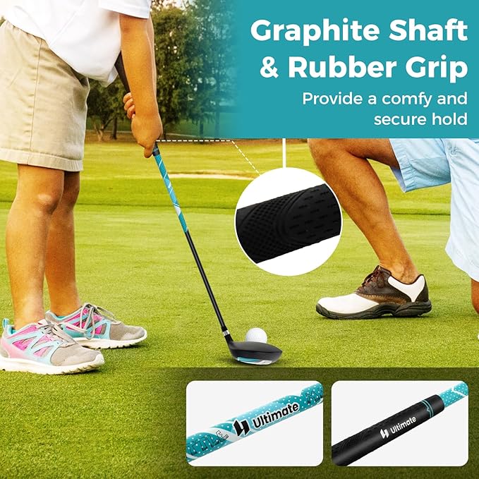 Goplus Junior Complete Golf Club Set for Kids, Right Hand Golf Clubs with Stand Bag, Rain Hood, Golf Practice Set for Ages 5-7,8-10,11-13 Boys Girls