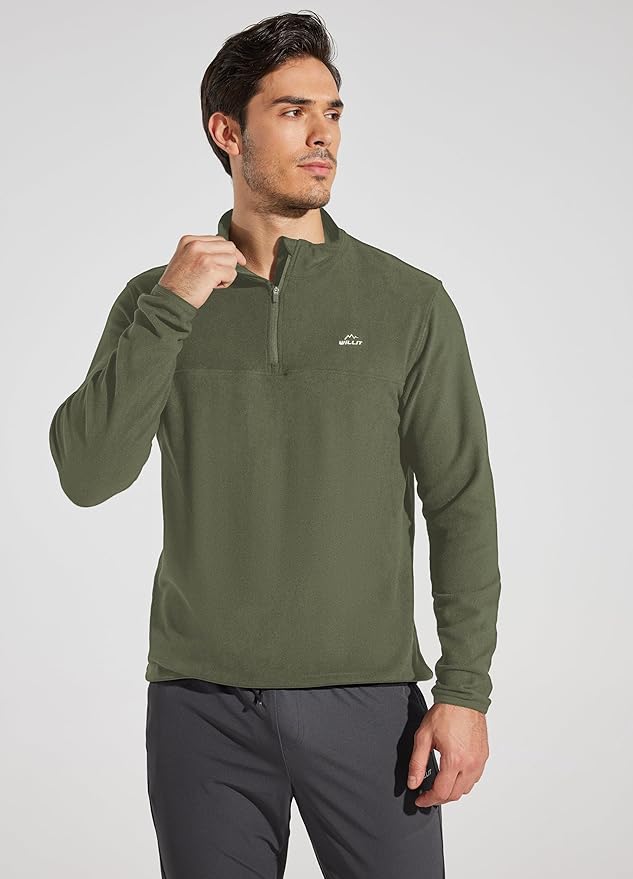 Willit Men's Fleece Pullover Winter Shirts Long Sleeve Quarter Zip Cold Weather Golf Hiking Casual Warm Shirts