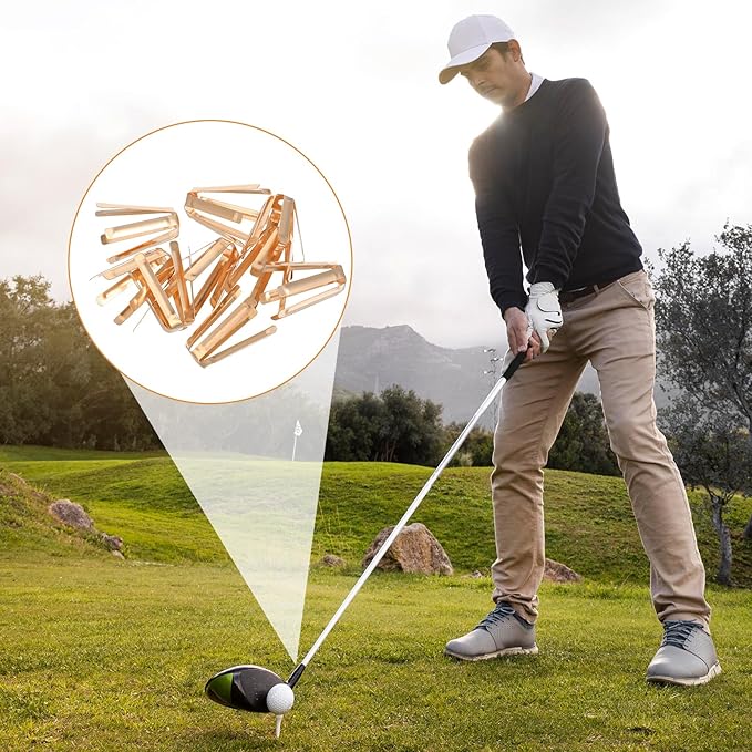 20-Pack Universal Golf Shaft Adapter Shims Accessories, Adjustable 6 Legs Brass Golf Shaft Adapter Ferrules Shims Fits Ferrules .335 .350 .355 .370 for All Golfs Club Shafts