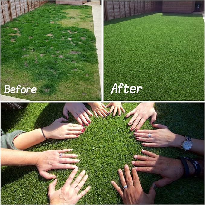 Artificial Grass Turf, 6ft x 51ft 0.4" Pile Height, Indoor Outdoor Fake Astroturf Rug Carpet Mat for Balcony Decor Backyard Patio Backdrop Fence Wall Decorations Dogs