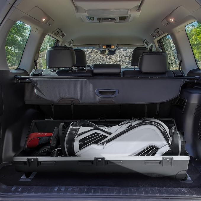 SKB Staff ATA Hard Shell Plastic Golf Travel Case for Cart Bags with Wheels - Heavy-Duty Rolling Club and Driver Carrier for Airline Transport, Impact-Resistant with TSA Locking Latches