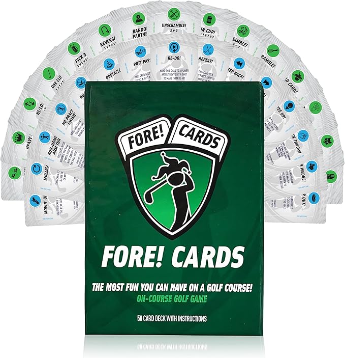 Fore Cards On Course Golf Game – Interactive Golf Card Game for Fun, Strategy & Competition – Mix Classic & Unique Formats – Fore Cards Golf Games and a Gift for Golfers of All Levels