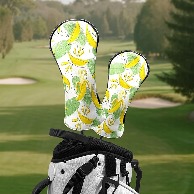 Premium Leather Golf Club Headcovers,Mango Pattern Fits Driver Hybrid Fairway 3/5 Wood,with Scratch-Resistant Lining, Gift for Men and Women