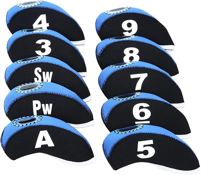 Sword &Shield sports 10pcs/Set Golf Iron Club Head Covers with Numbers Neoprene Top Window Iron Covers