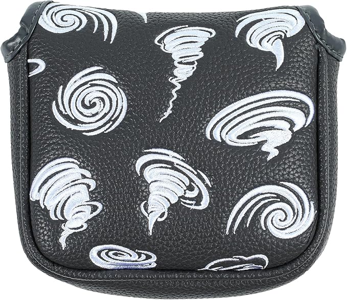 Golf Club Headcover, Premium Leather Embroidery Mallet Putter Cover Blade Head Covers, Stylish Golf Accessories, Great Golf Gifts for Men and Women Golfers