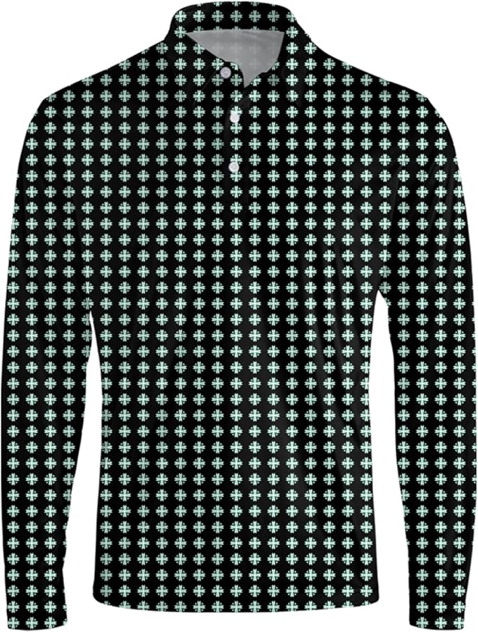 Men's Long Sleeve Golf Shirt Quick Dry 3 Button Work Fishing Outdoor Casual Collar Shirt