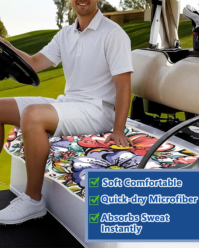 Comfortable Golf Cart Seat Covers, Soft Golf Cart Towel, Golf Cart Accessories, Club Car and Other 2-Seat Golf Carts