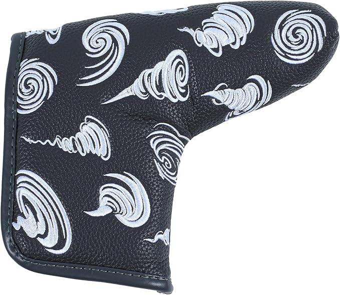 Golf Club Headcover, Premium Leather Embroidery Mallet Putter Cover Blade Head Covers, Stylish Golf Accessories, Great Golf Gifts for Men and Women Golfers