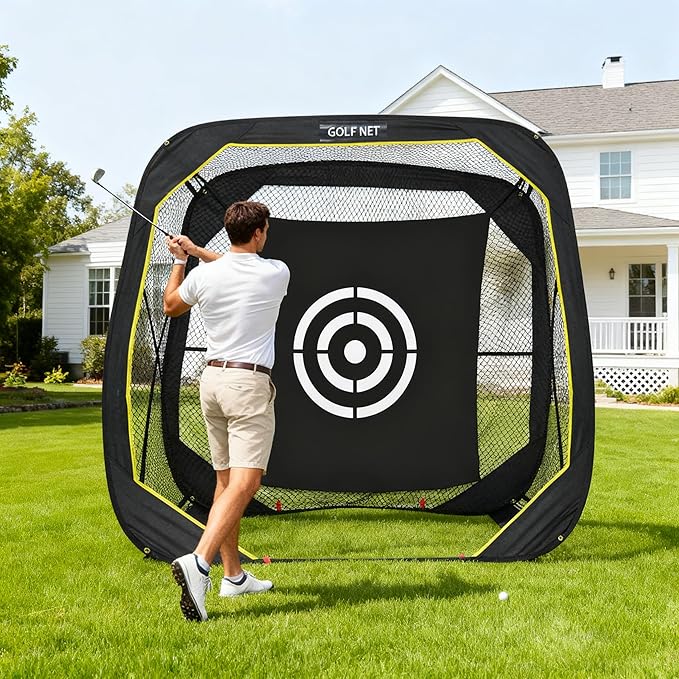 Golf Pop-Up Practice Net: 6x6x3ft Portable for Backyard Training Garage Use Youth Men Women Driving Range Gift