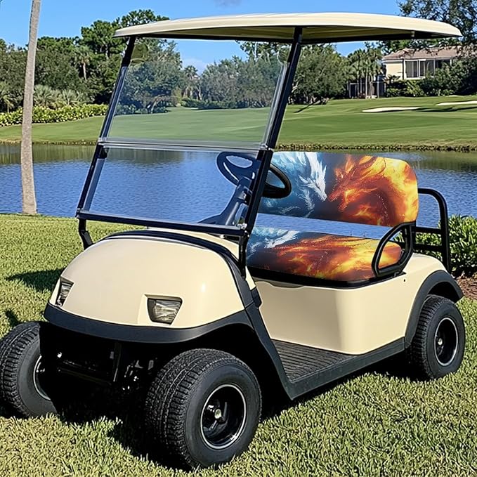Fashion Print Golf Cart Seat Covers 2 Passenger Golf Cart Backrest Cover Golf Cart Seat Towel Gift for Friends