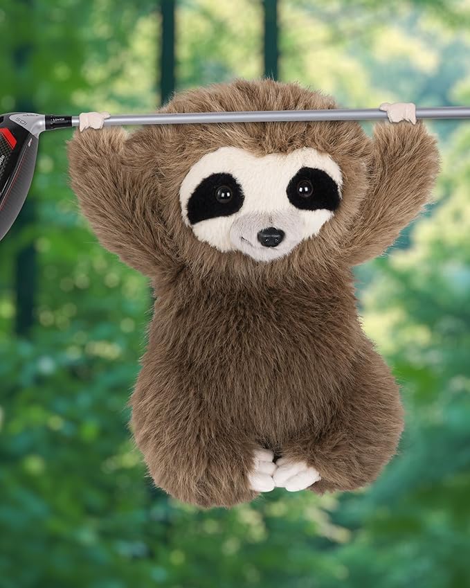 Big Teeth Funny Plush Driver Headcover Animal, Groundhog Gopher Penguin Driver Head Cover for 460cc Club, Sloth Leprechaun Crocodile Golf Head Covers for Woods and Driver Protector