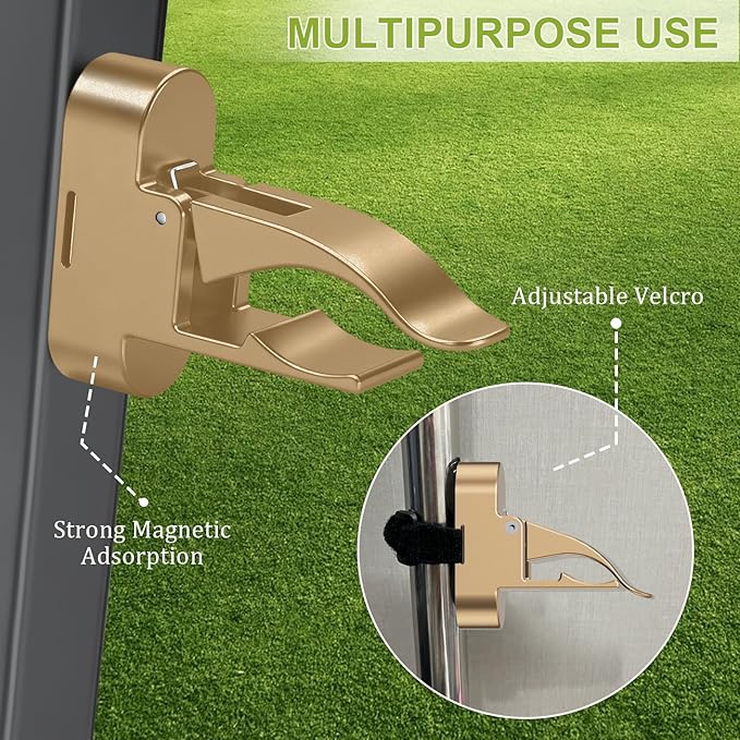 Magnetic Golf Cart Holder, Holder for Golf Cart, Fits 30-70 Ring, Available in Black, Gold, Blue, Silver - Durable Clip Golf Cart Holder