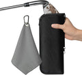Golf Club and Golf Boll Cleaner Bag, Golf Ball Cleaner Pouch with 1 Pack Golf Ball Towel, Waterproof Outside, Clean Inside – Liner Technology, Machine Washable