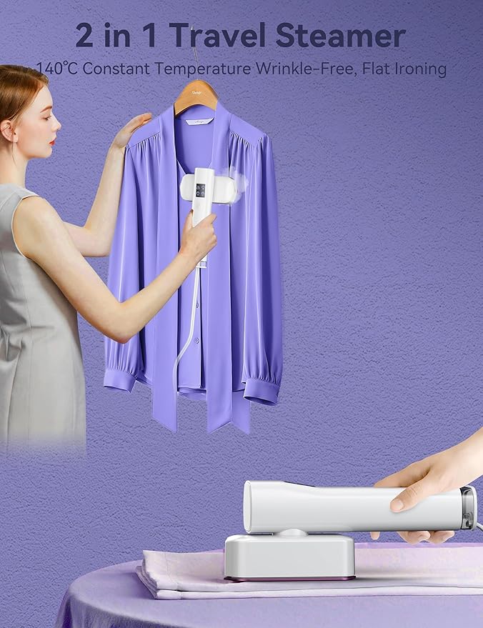 Sundu Travel Steamer for Clothes,25g/min Steam Portable Handheld Garment Steamer,20mins Runtime & 100ml Large Tank,15s Fast Heat-up,Ceramic Panel,Wrinkle Remover for Travel, Home, Office
