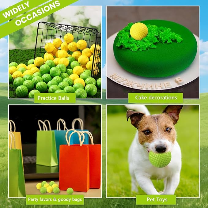 Junkin 80 Pcs Foam Golf Balls Rubber Practice Balls Realistic Feel and Flight Sport Training for Indoor or Outdoor Backyard Golf Training