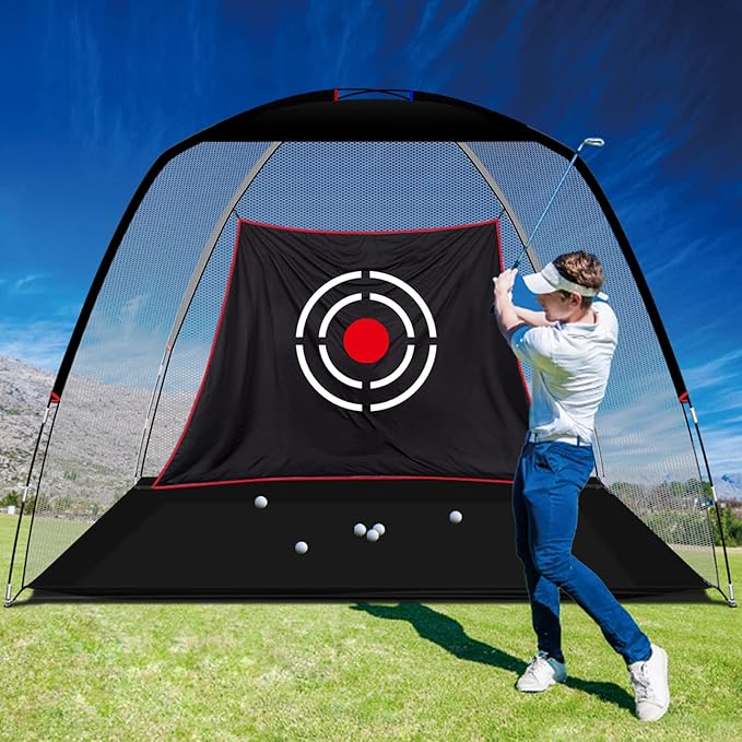 Golf Target Cloth - Heavy Duty Impact Screen for Golf Nets, Indoor/Outdoor Practice Hitting Training Aid with S-Hooks