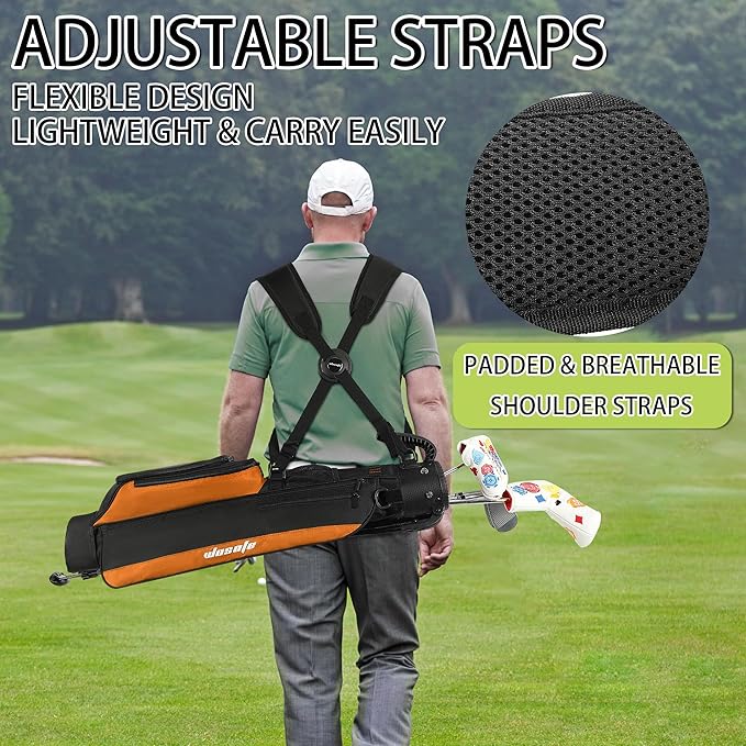 Golf Stand Bag,Lightweight Small Golf Bag,Medium Golf Carry Bag, 2-3Way Divider Men and Women with Adjustable Shoulder Strap Multiple Pockets with Golf Putter Covers