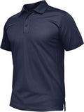 TACVASEN Mens Polo Shirt Short Sleeve Tactical Performance Collared Work Golf Shirts Dry Fit Pique Polos for Summer