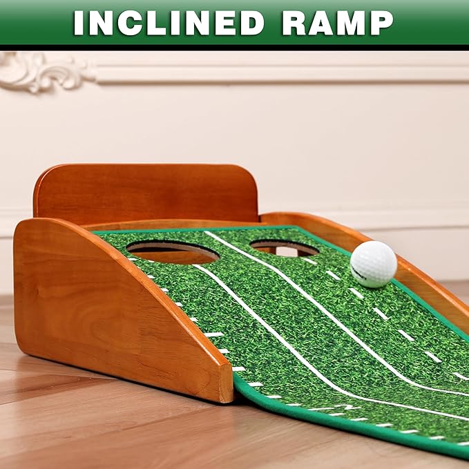 CHAMPKEY Premium Golf Putting Green Indoor with 3 Golf Putting Gates - Improves Putting Accuracy and Skill Levels Golf Putting Mat - Ideal for Indoor and Outdoor Training