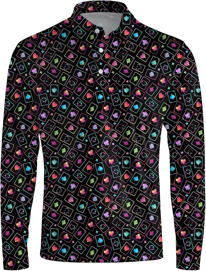 Men's Long Sleeve Golf Shirt Quick Dry 3 Button Work Fishing Outdoor Casual Collar Shirt
