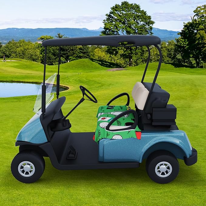 AQQA Golf Cart Seat Covers, Tropical Palm Leaf-Boho-Marble Microfiber Golf Cart Seat Blanket, Golf Blanket, Golf Accessories, Golf Cart Seat Towel Fits All 2-Seat Golf Carts, 55"x 32"