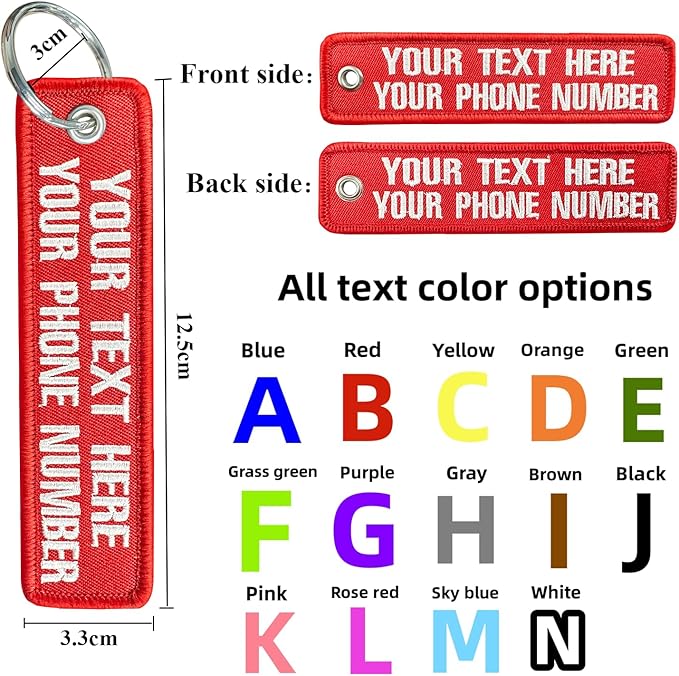 silkmilk Personalized Keychains, Customized Embroidered Key Tags, Luggage Tags, Key Ring Accessories, Gifts for Men & Women