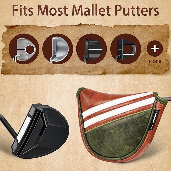 Craftsman Golf Club Head Covers 3pcs or 1pc Classic Brown Golf Headcovers Set Golf Club Headcovers for Driver Fairway Utility/Hybrid Woods Headcovers