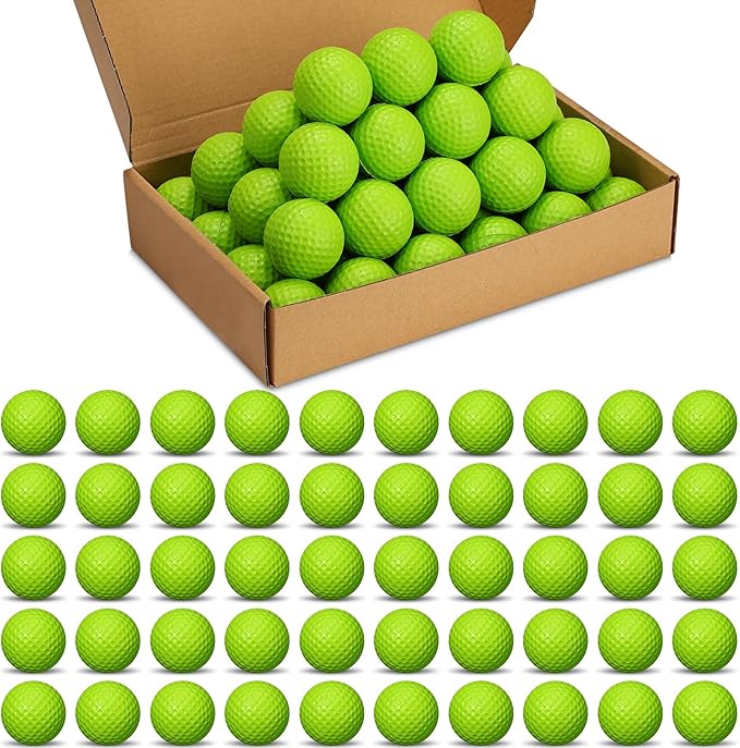 Yilloog 120 Pack Foam Golf Practice Balls Bulk, Soft Foam Balls for Golf Practice, Realistic Feel and Limited Flight Training for Indoor or Outdoor Party