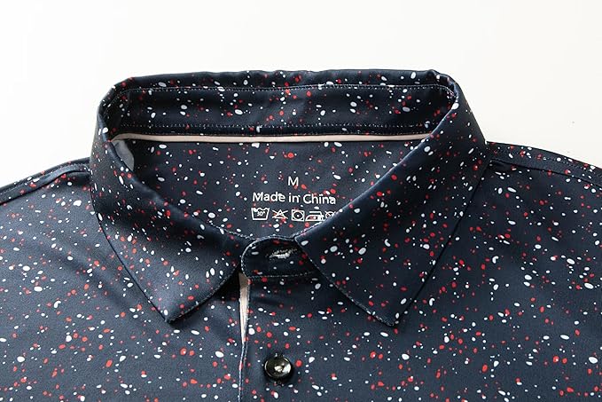Mens Golf Shirts Quick Dry Moisture Wicking Casual Short Sleeve Performance Athletic Print Collared Stylish Men Polo Shirt
