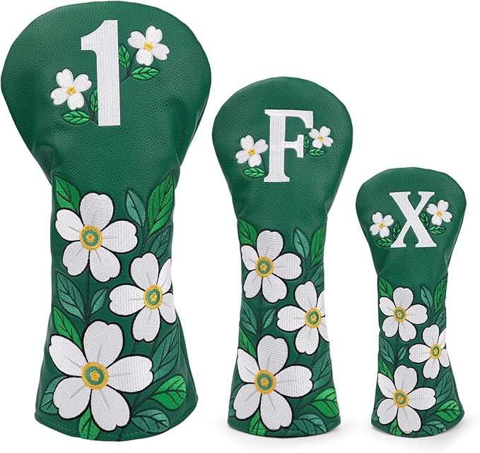 Golf Club Covers Driver Headcovers Fairway 3 Wood Headcover Hybrid Cover Faux Leather Rescue Headcovers Golf Head Covers for Most Brand