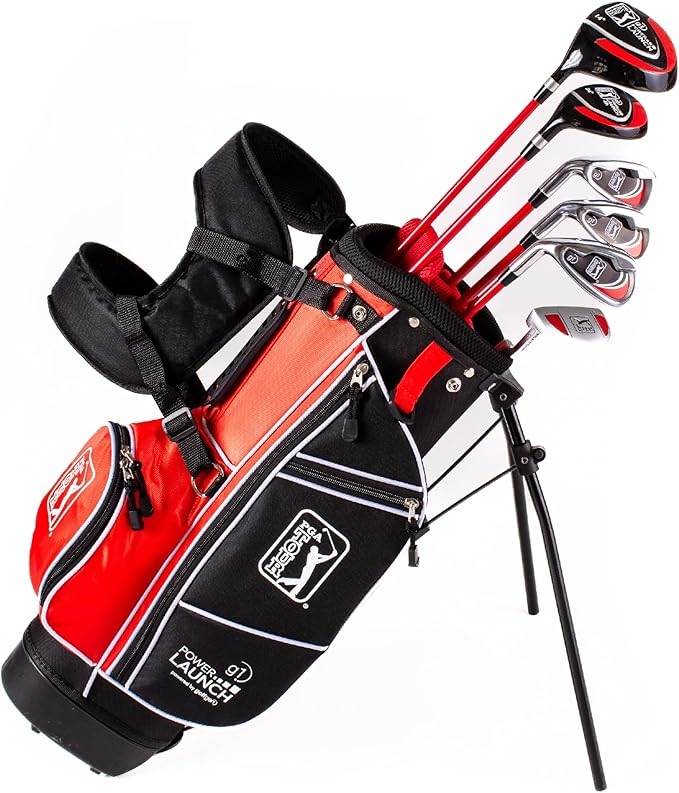 PGA Tour Youth Golf Club Set – Ages 3-5 (3’6”-4’1”) and 5-8 (4’1” - 4'8") Right and Left Handed Beginner Junior Golf Clubs with Lightweight Golf Bag, Mallet Putter, Driver by Golfgen