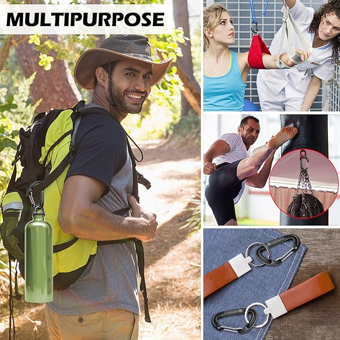 6pcs Small Carabiner Clips, 9KN (2023lbs) Heavy Duty, Lightweight Carabiner for Camping, Hiking, Keychain, Gym, Dog Leash
