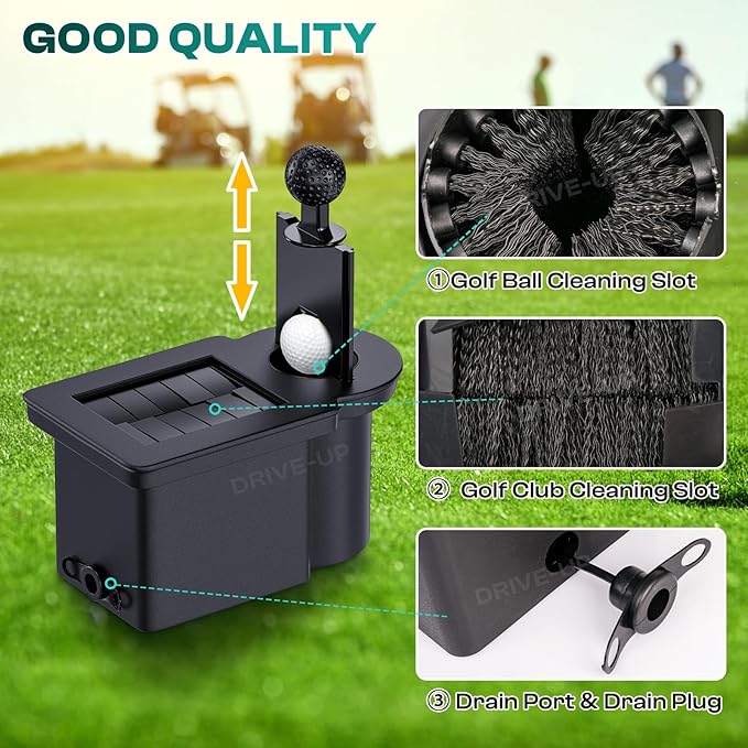 Drive-up Golf Cart Ball Washer and Club Cleaner Kit, Club Cart Golf Ball Cleaner and Club Head Washer, Suitable for Club Cart Precedent, Tempo, Onward Gas and Electric Golf Carts, OEM 103662801