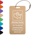 Personalized Luggage Tags for Suitcases Custom Metal Name Tags for Backpacks Bags Travel - Vertical (Gold)